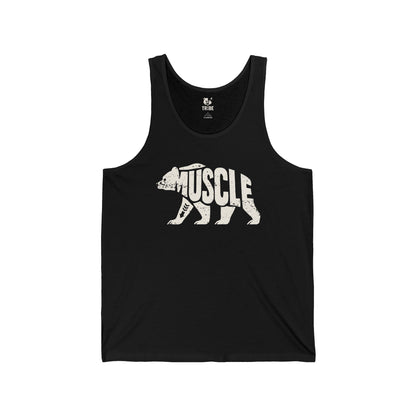 MUSCLE BEAR Jersey Tank - Bone Silhouette Design
