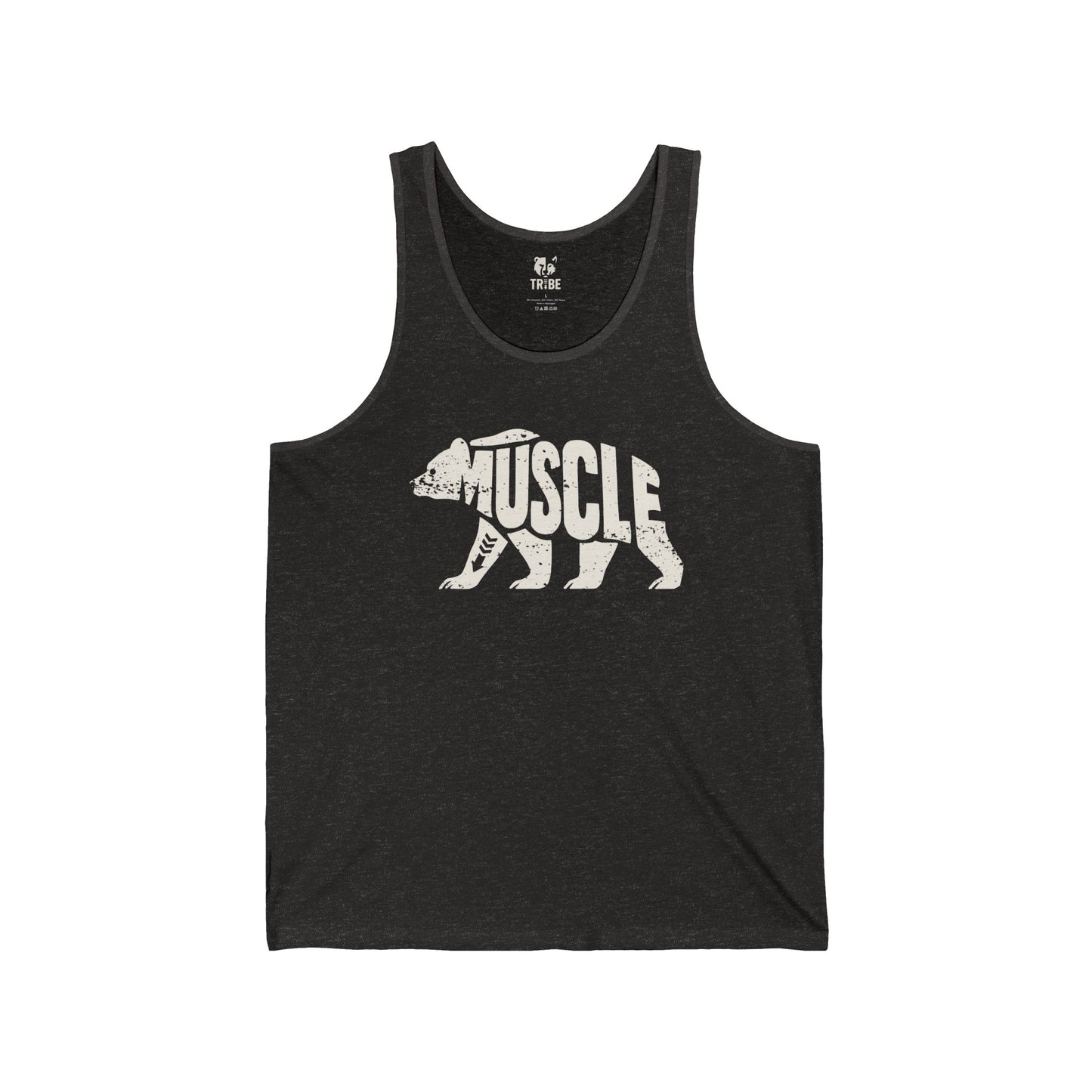 MUSCLE BEAR Jersey Tank - Bone Silhouette Design
