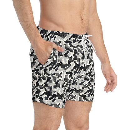 CAMOPHALLUS Imprinted 5-6" Inseam Swim Trunks - Bone