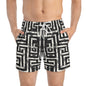 LABYRINTH Imprinted 5-6" Inseam Swim Trunks - Onyx