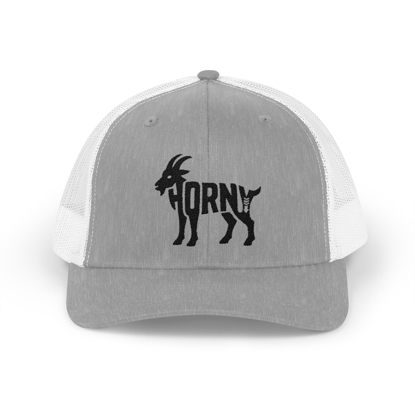 HORNY GOAT Snapback Trucker Cap - Onyx Silhouette Design