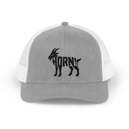 HORNY GOAT Snapback Trucker Cap - Onyx Silhouette Design