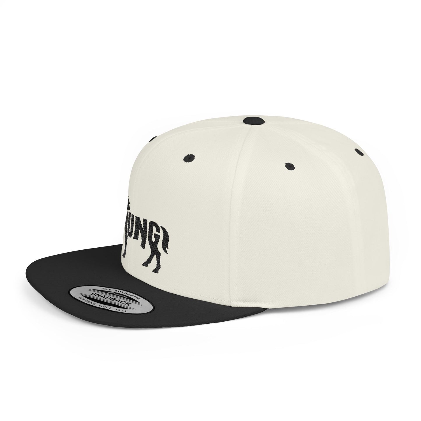 HUNG HORSE Flat Bill Snapback — Onyx Silhouette Design