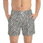 ZEBRA Imprinted 5-6" Inseam Swim Trunks - Bone