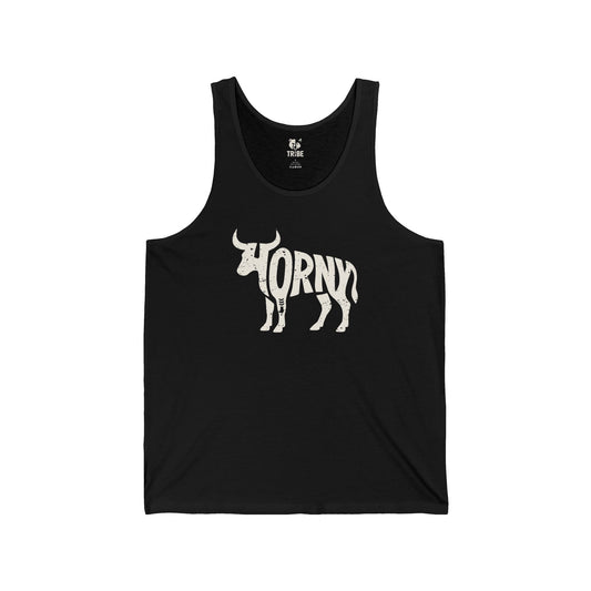 HORNY BULL Jersey Tank - Bone Silhouette Design