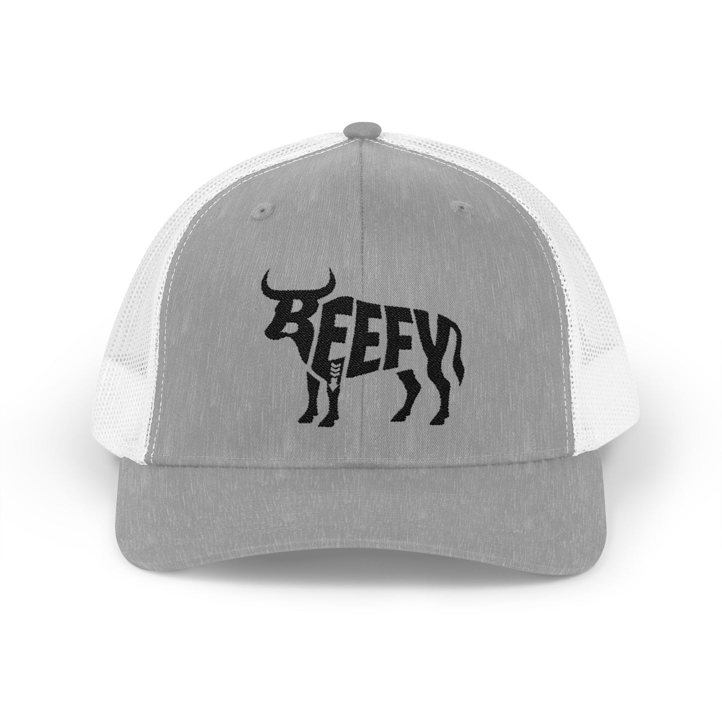 BEEFY BULL Snapback Trucker Cap - Onyx Silhouette Design