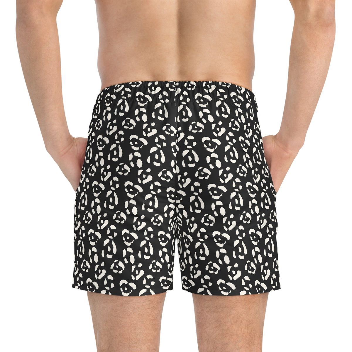 LEOPARD Imprinted 5-6" Inseam Swim Trunks - Onyx