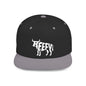 BEEFY BULL Flat Bill Snapback — Bone Silhouette Design
