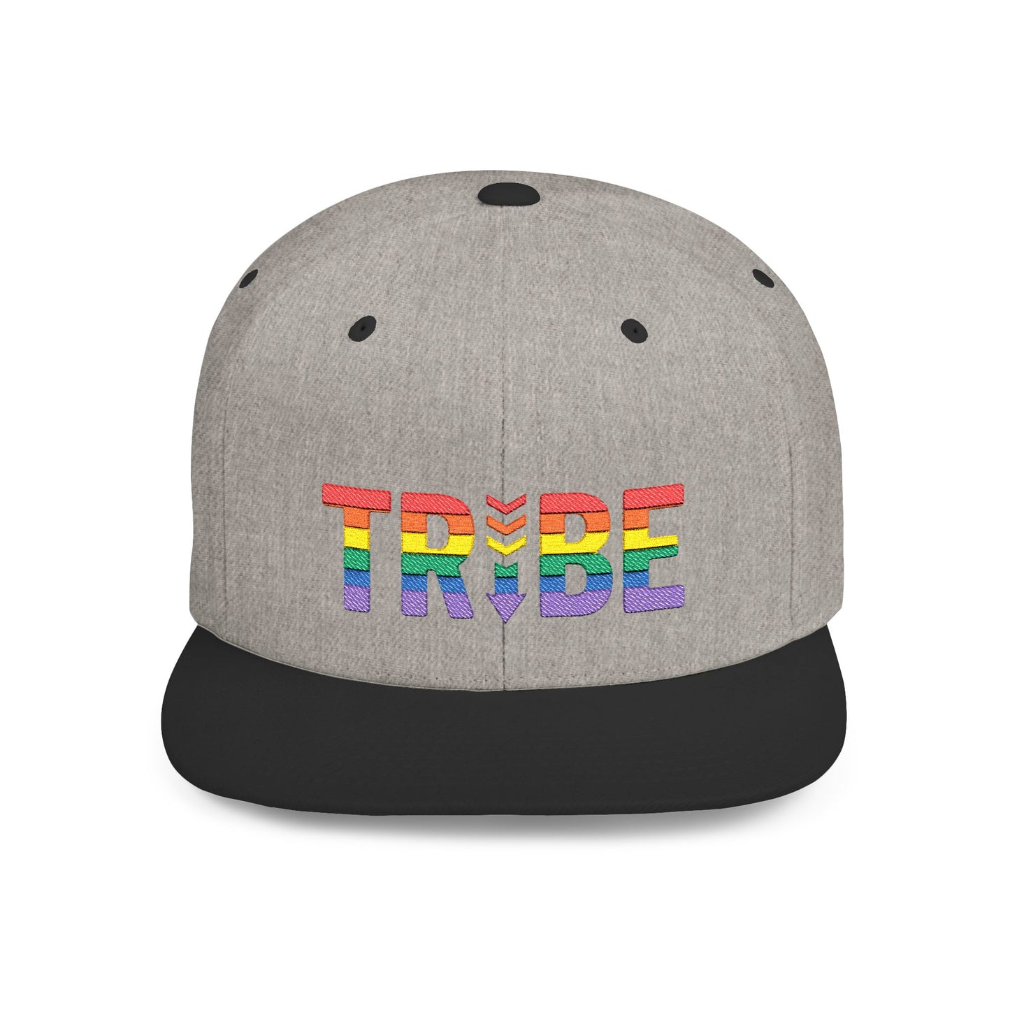 TRIBE Logo Flat Bill Snapback — 1979 Baker Rainbow Design