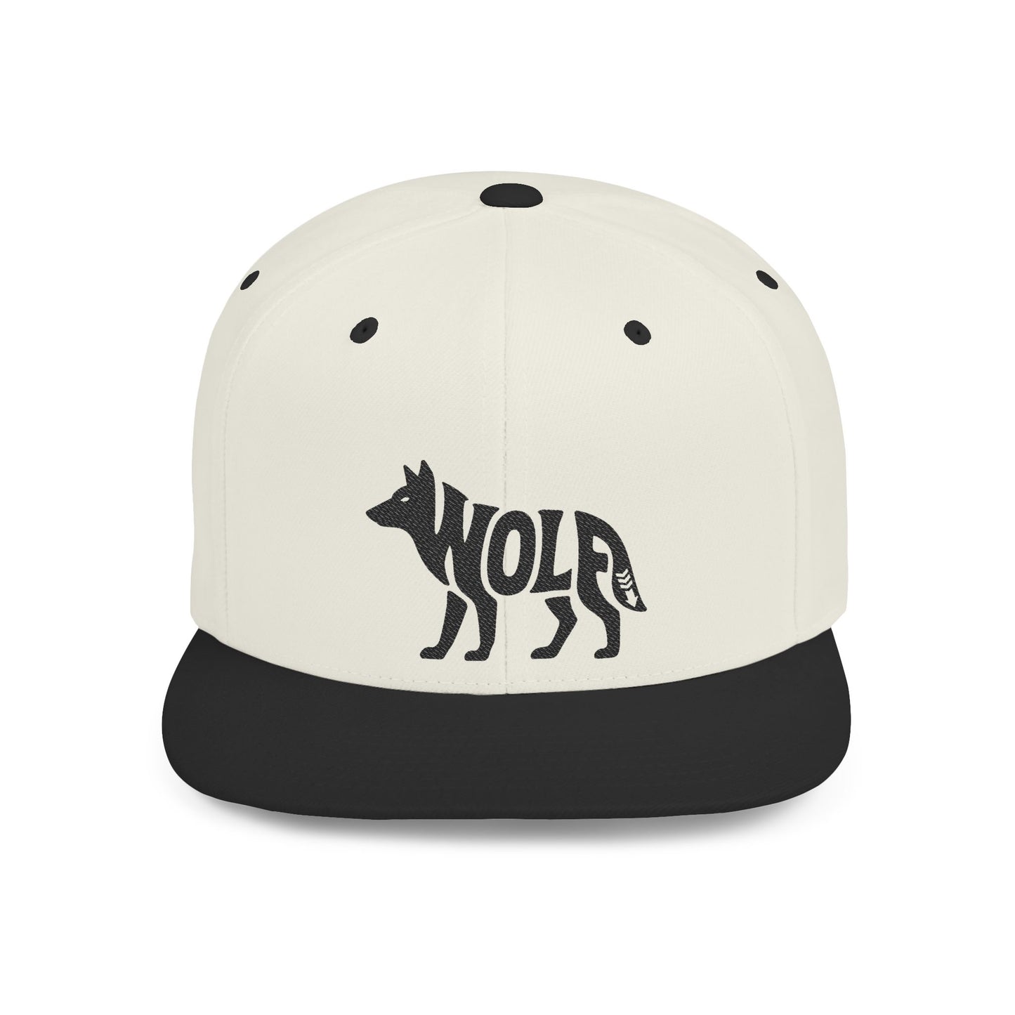 WOLF Flat Bill Snapback — Onyx Silhouette Design