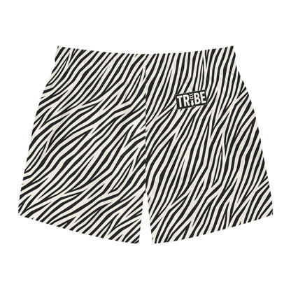 ZEBRA Imprinted 5-6" Inseam Swim Trunks - Bone