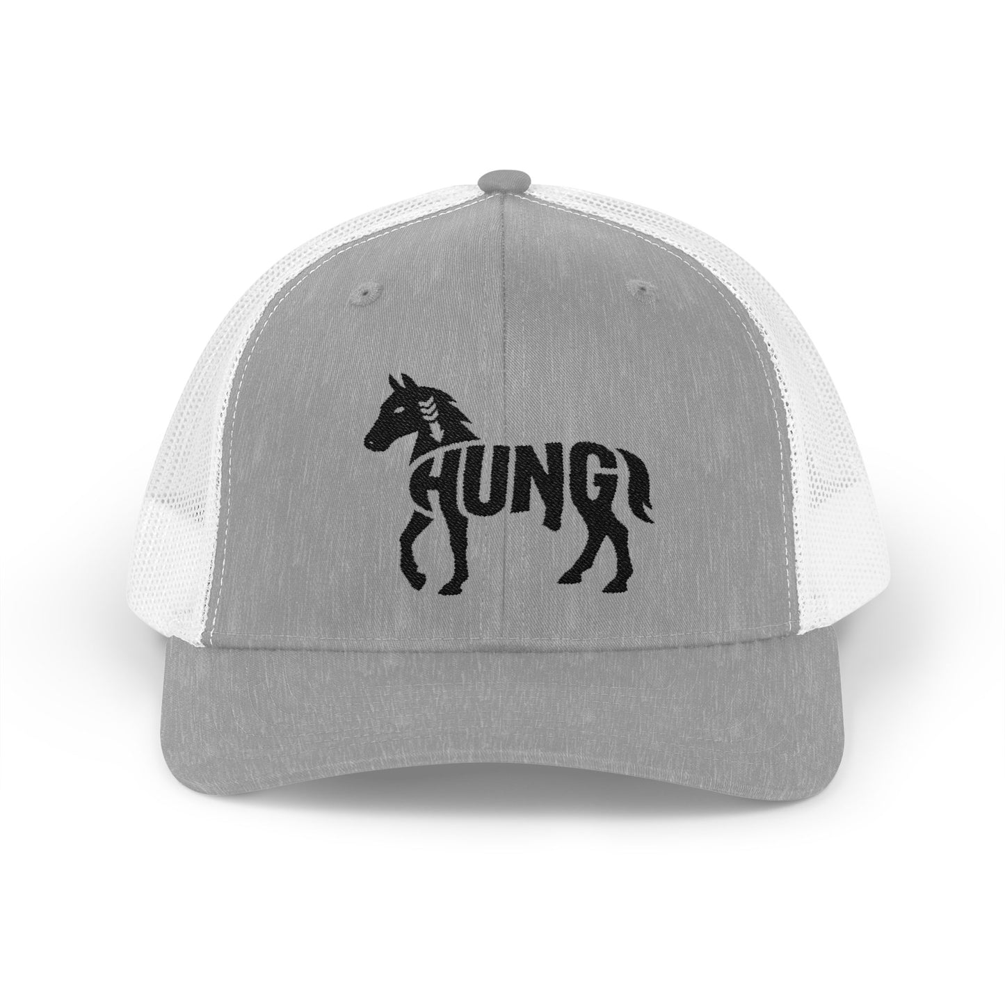 HORSE HUNG Snapback Trucker Cap - Onyx Silhouette Design