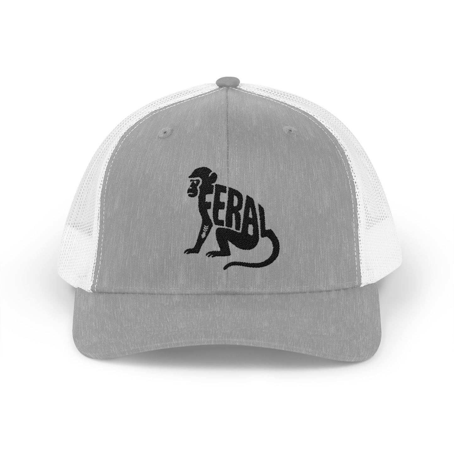 FERAL MONKEY Snapback Trucker Cap - Onyx Silhouette Design