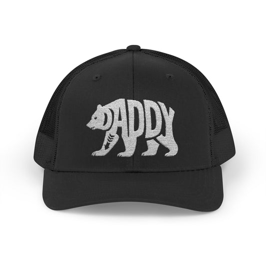 DADDY BEAR Snapback Trucker Cap - Bone Silhouette Design