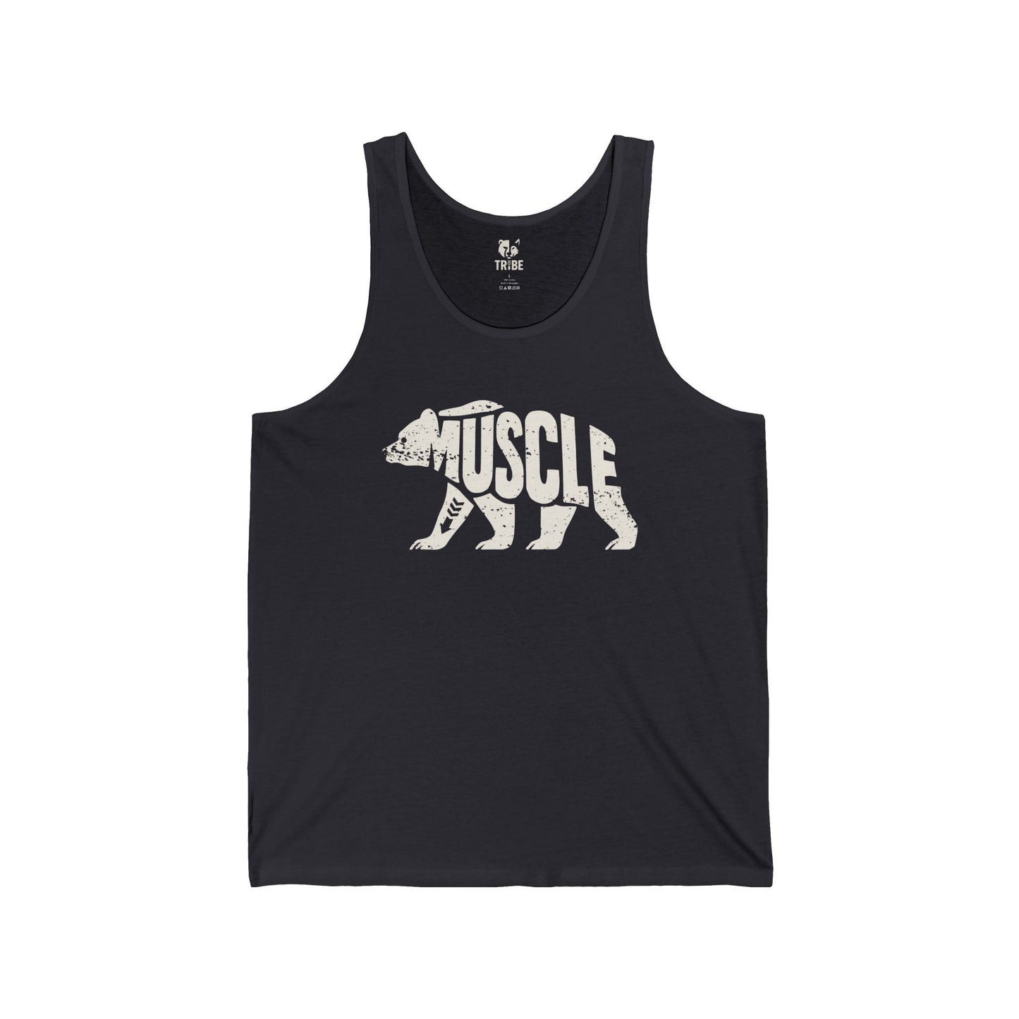 MUSCLE BEAR Jersey Tank - Bone Silhouette Design