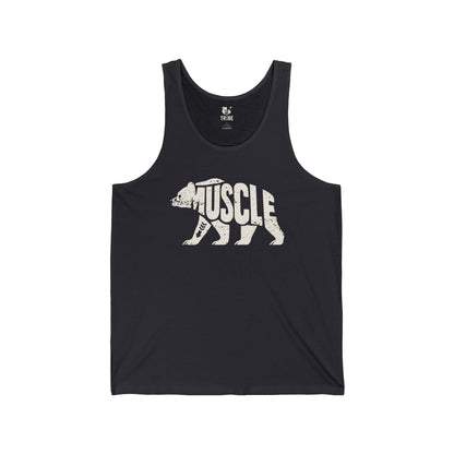 MUSCLE BEAR Jersey Tank - Bone Silhouette Design