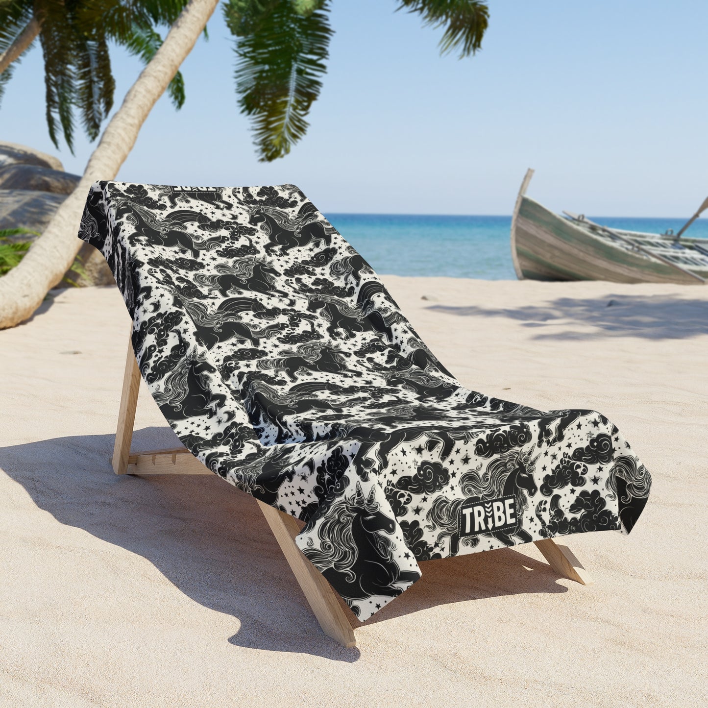 COSMIC UNICORN Beach Towel - Bone