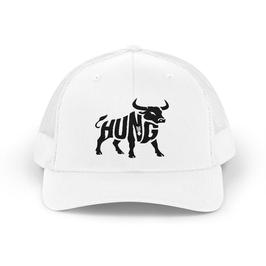 HUNG BULL Snapback Trucker Cap - Onyx Silhouette Design