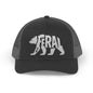 FERAL BEAR Snapback Trucker Cap - Bone Silhouette Design