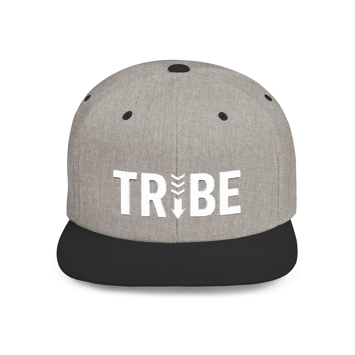 TRIBE Logo Flat Bill Snapback — Bone Design