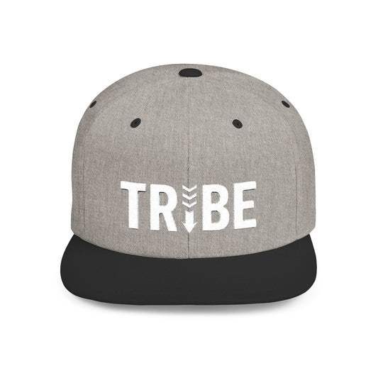 TRIBE Logo Flat Bill Snapback — Bone Design