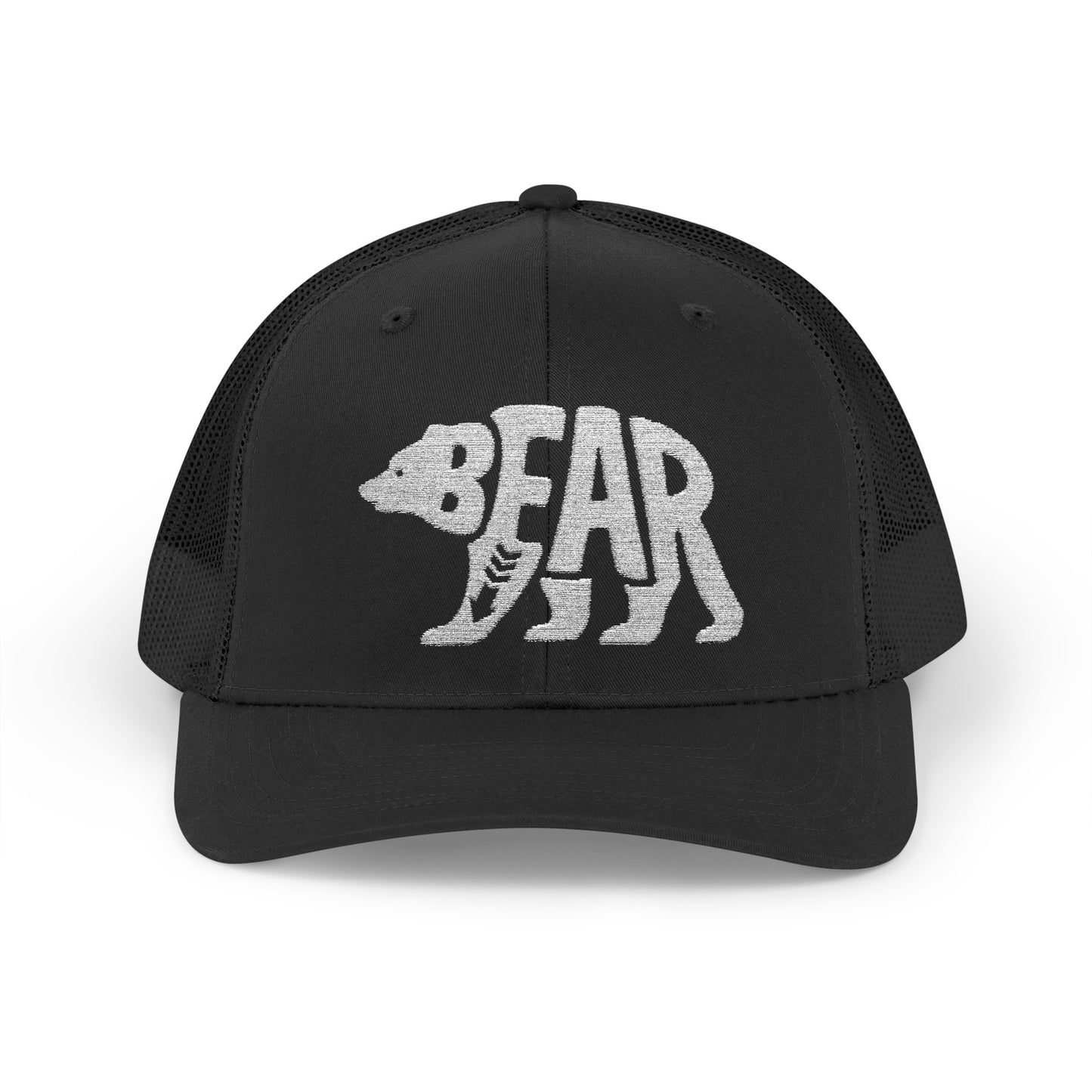 BEAR Snapback Trucker Cap - Bone Silhouette Design
