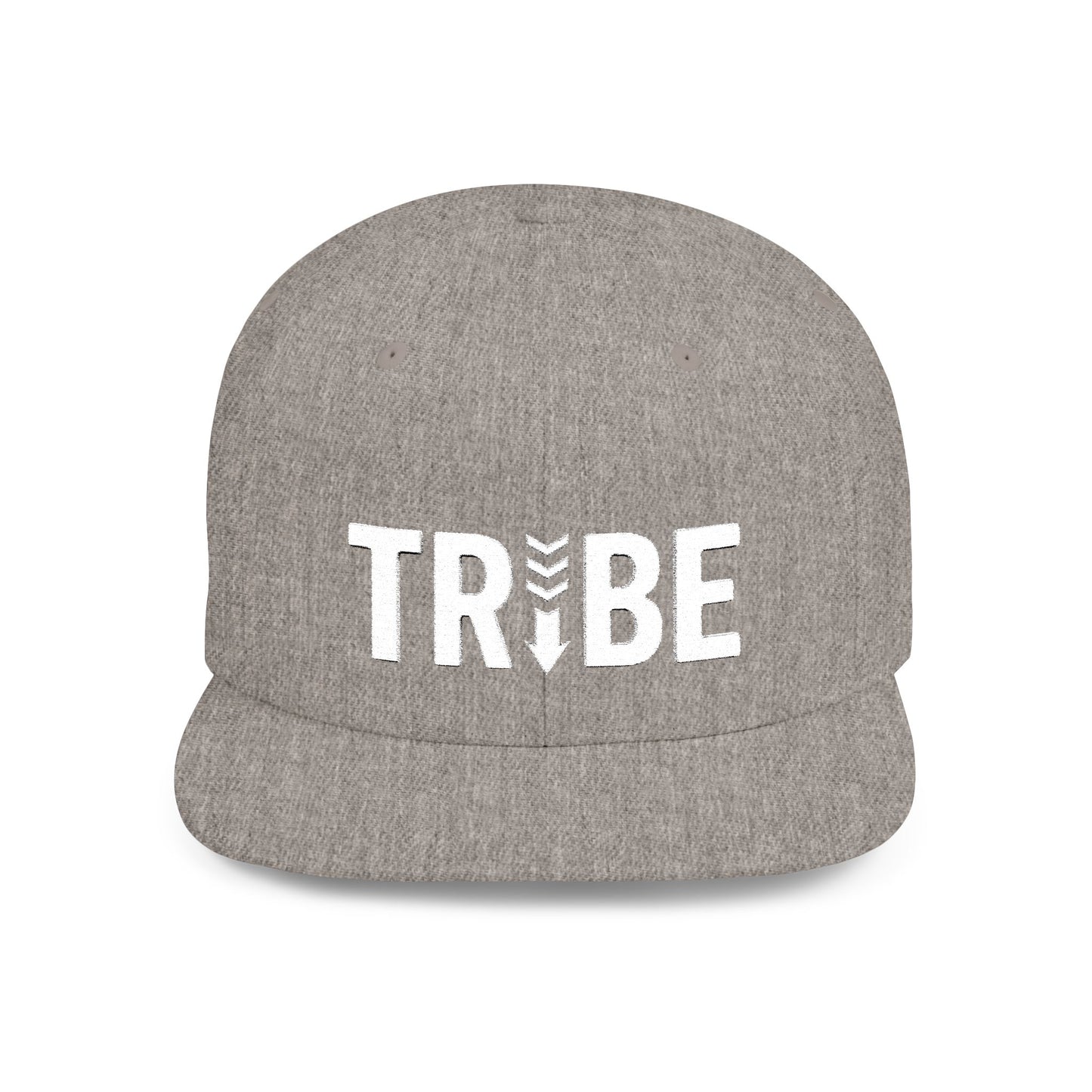 TRIBE Logo Flat Bill Snapback — Bone Design