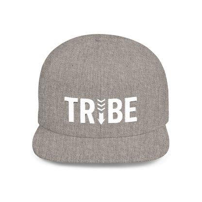 TRIBE Logo Flat Bill Snapback — Bone Design