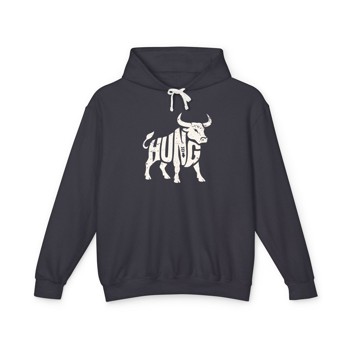HUNG BULL Lightweight Hoodie - Bone Silhouette Design