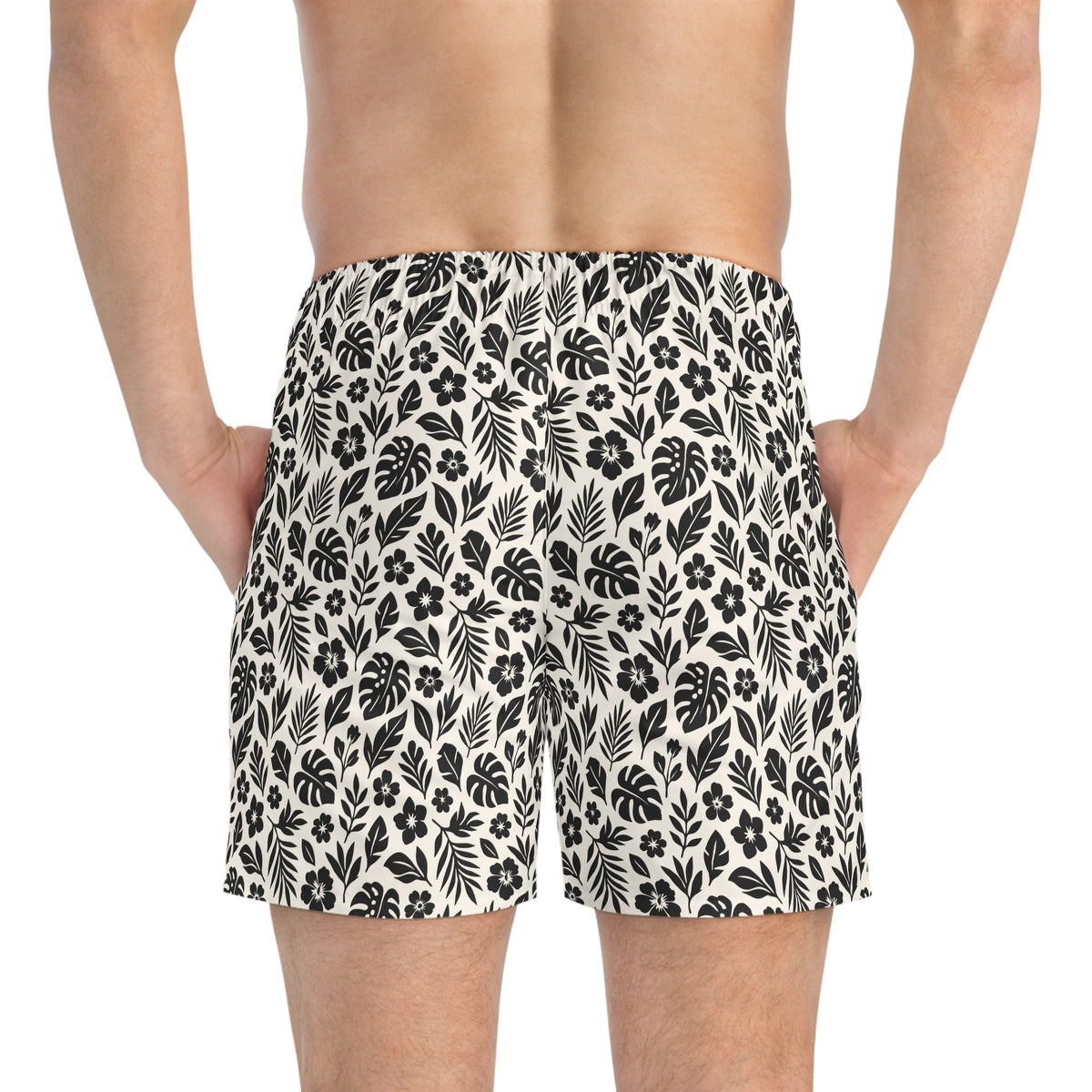 PARADISE Imprinted 5-6" Inseam Swim Trunks - Bone