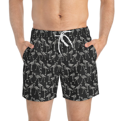 FLOCK TOGETHER Imprinted 5-6" Inseam Swim Trunks - Onyx