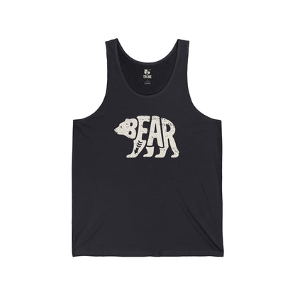 BEAR Jersey Tank - Bone Silhouette Design