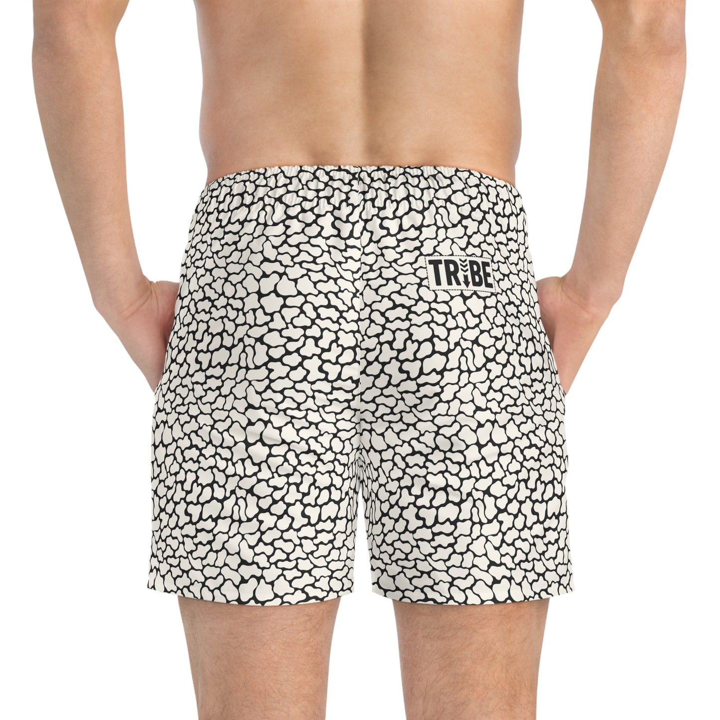FERAL Imprinted 5-6" Inseam Swim Trunks - Bone