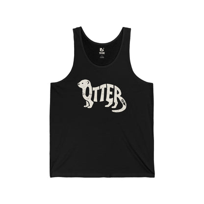 OTTER Jersey Tank - Bone Silhouette Design