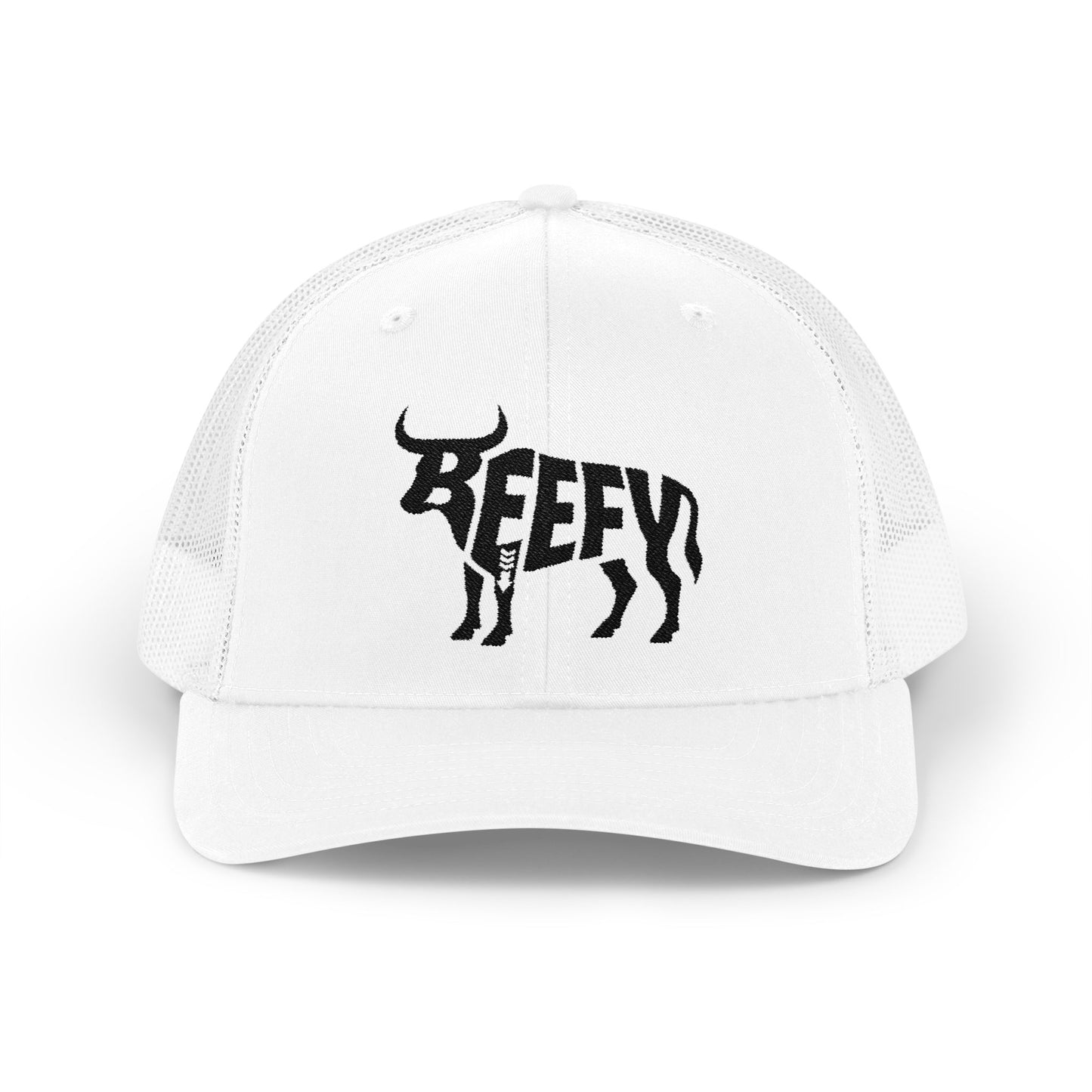 BEEFY BULL Snapback Trucker Cap - Onyx Silhouette Design