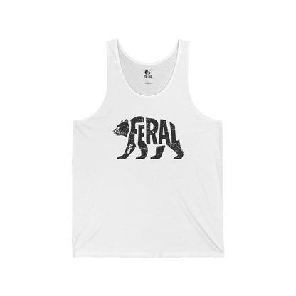 FERAL BEAR Jersey Tank - Onyx Silhouette Design