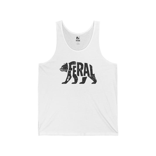 FERAL BEAR Jersey Tank - Onyx Silhouette Design