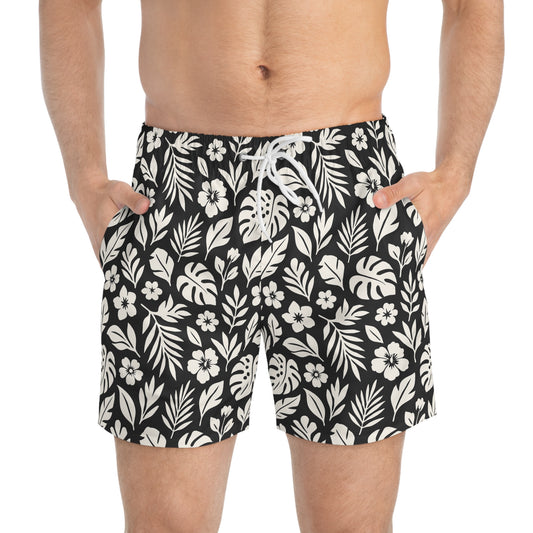 PARADISE Imprinted 5-6" Inseam Swim Trunks - Onyx