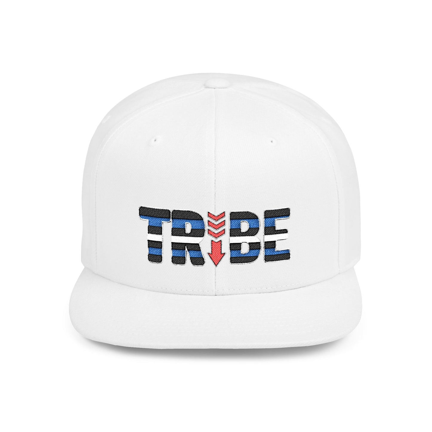 TRIBE Logo Flat Bill Snapback — Leather & Pup Pride Design