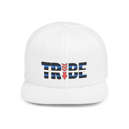 TRIBE Logo Flat Bill Snapback — Leather & Pup Pride Design