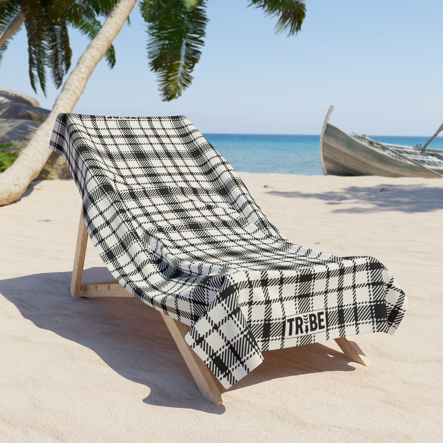 TARTAN Beach Towel - Bone
