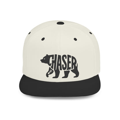 BEAR CHASER Flat Bill Snapback — Onyx Silhouette Design