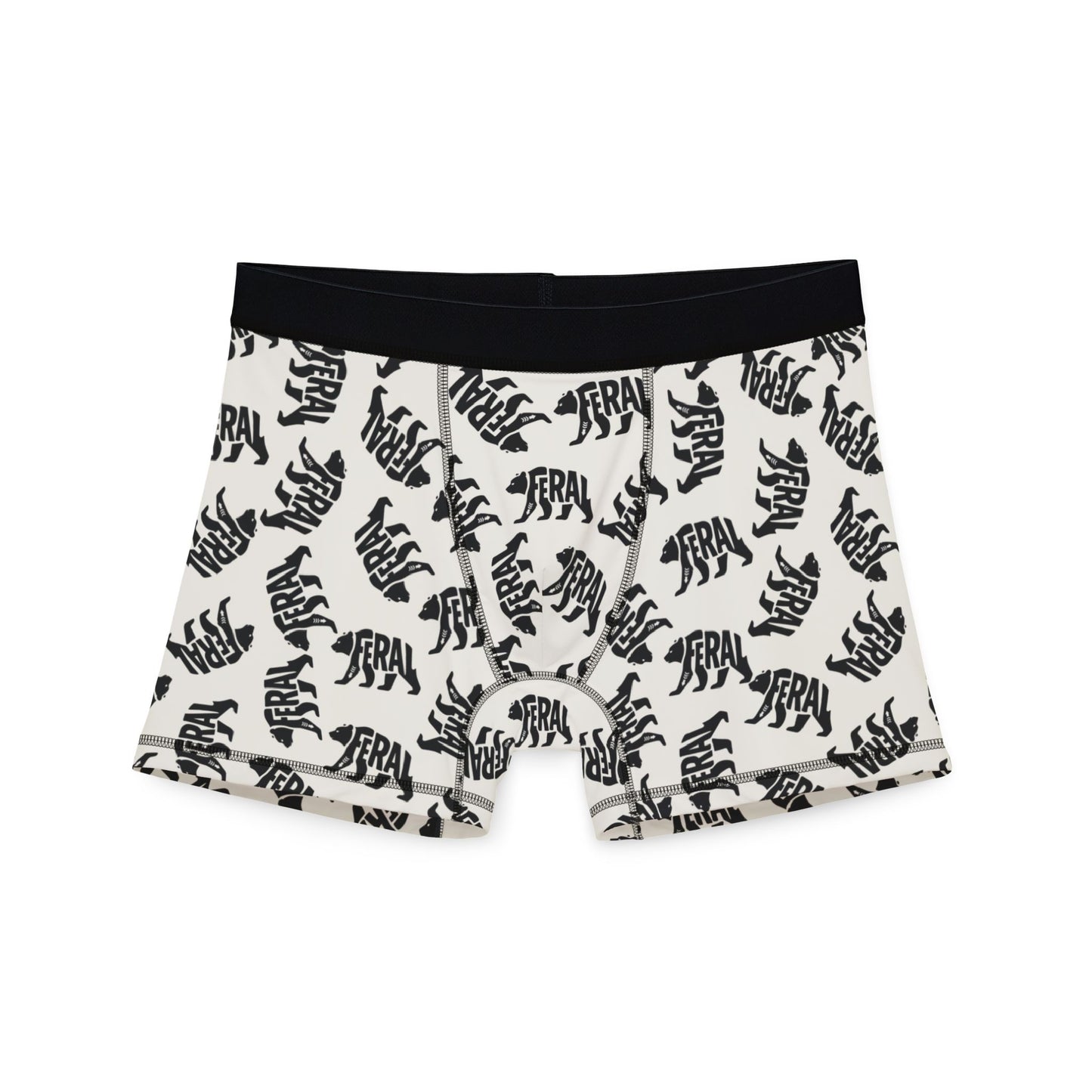 FERAL BEAR Men's Boxer Briefs - Bone
