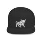 HUNG BULL Flat Bill Snapback — Bone Silhouette Design