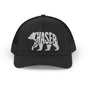 BEAR CHASER Snapback Trucker Cap - Bone Silhouette Design