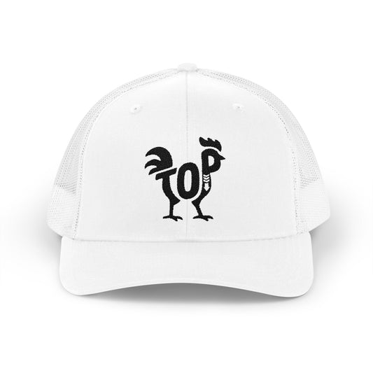 TOP COCK Snapback Trucker Cap - Onyx Silhouette Design