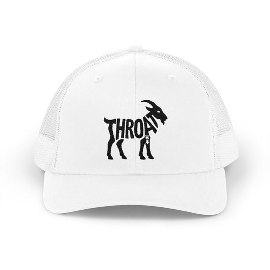 THROAT GOAT Snapback Trucker Cap - Onyx Silhouette Design