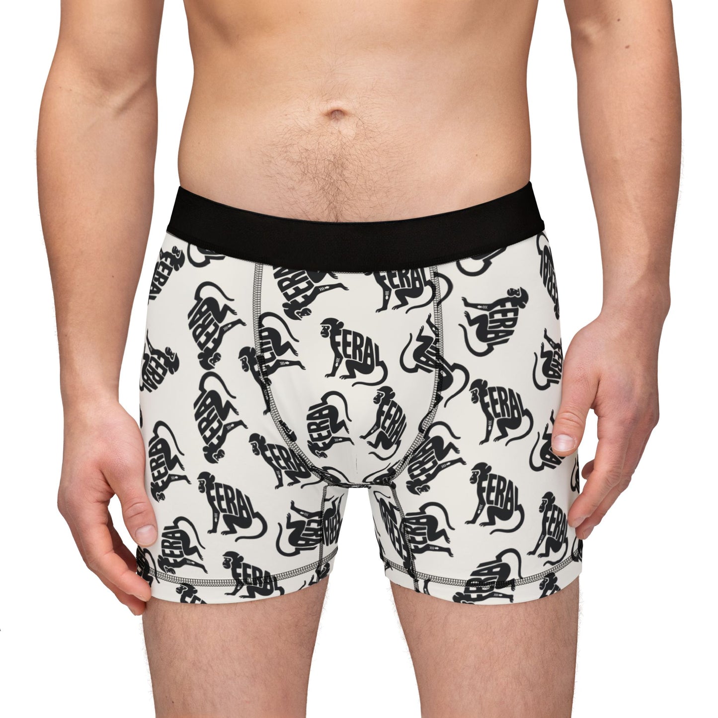 FERAL MONKEY Men's Boxer Briefs - Bone