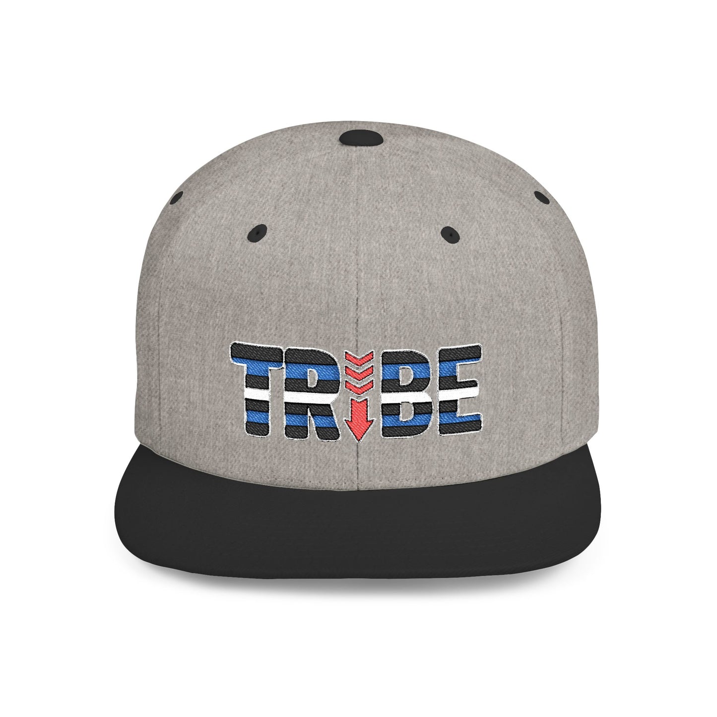 TRIBE Logo Flat Bill Snapback — Leather & Pup Pride Design