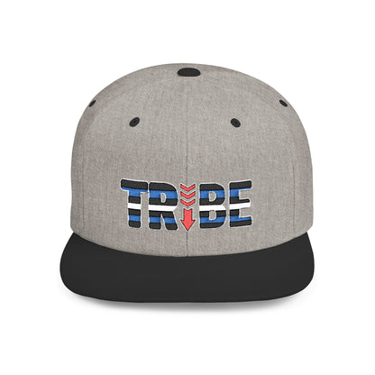 TRIBE Logo Flat Bill Snapback — Leather & Pup Pride Design